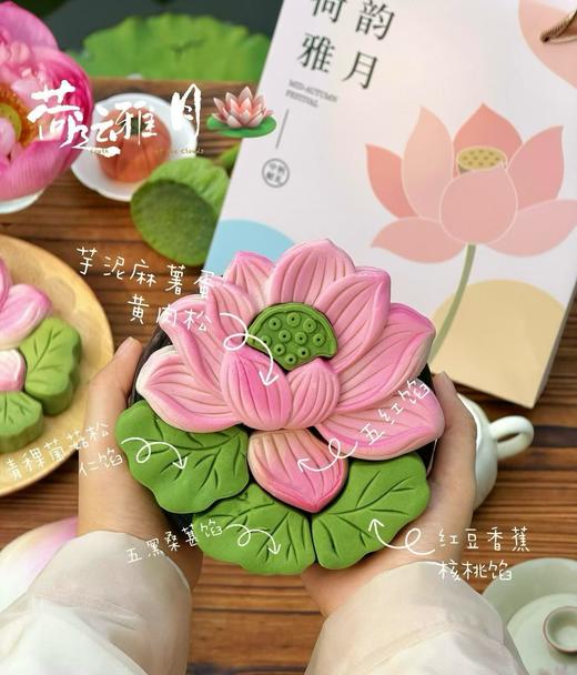 非遗爆款！中秋月饼合集（荷花月饼、好运莲莲、花好月圆、福满中秋四种样式可选） 商品图2