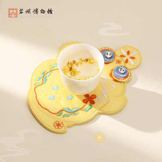 苏州博物馆 金蟾献瑞杯垫隔热防烫招财纳福中式家居 商品图0