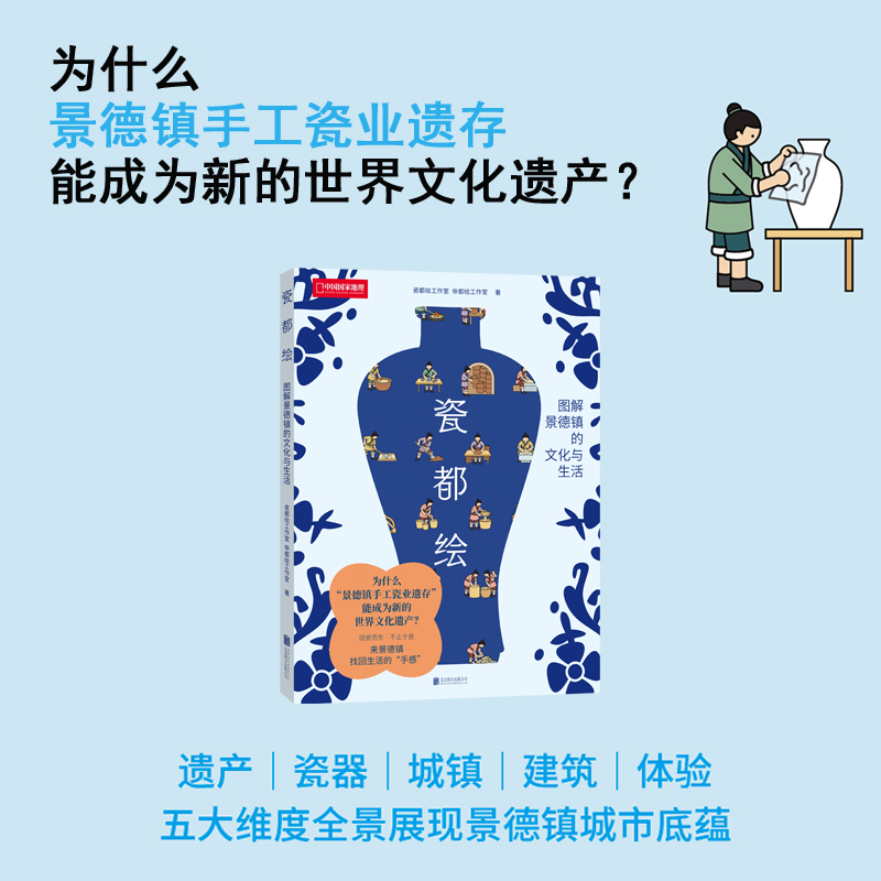《瓷都绘》为什么景德镇手工瓷业遗存”能成为新的世界文化遗产？五大维度全景展现景德镇城市底蕴  景德镇旅行工具书 艺术科普