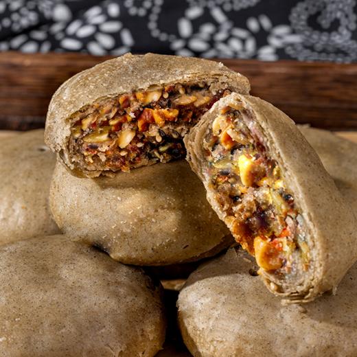 【薄皮酥脆】金面杖 荞麦酥皮五仁/荞麦酥皮茯苓红豆/荞麦酥皮黑芝麻月饼60g/块 多种口味 商品图7