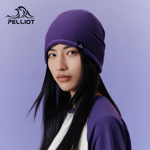 伯希和户外抓绒帽女紫色2026新款登山保暖冷帽秋冬徒步防风帽子男 商品图0