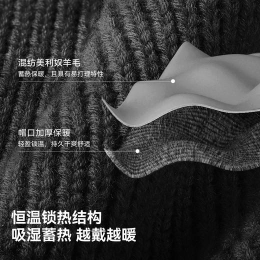 伯希和户外针织帽女秋2026新款美利奴羊毛帽子加厚保暖徒步冷帽男 商品图2