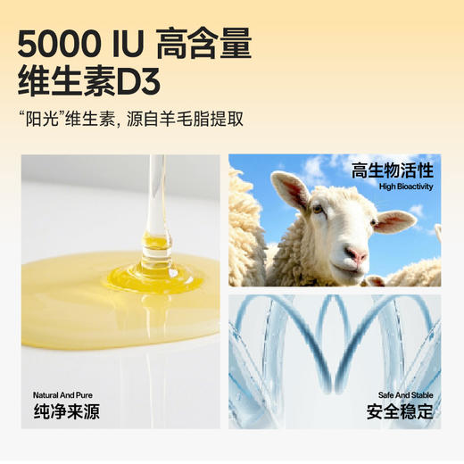 IDN理想营养 | 阳光能量维生素D3 5000IU 360粒/瓶 大规格 VD（跨境海淘商品不支持7天无理由退换） 商品图1
