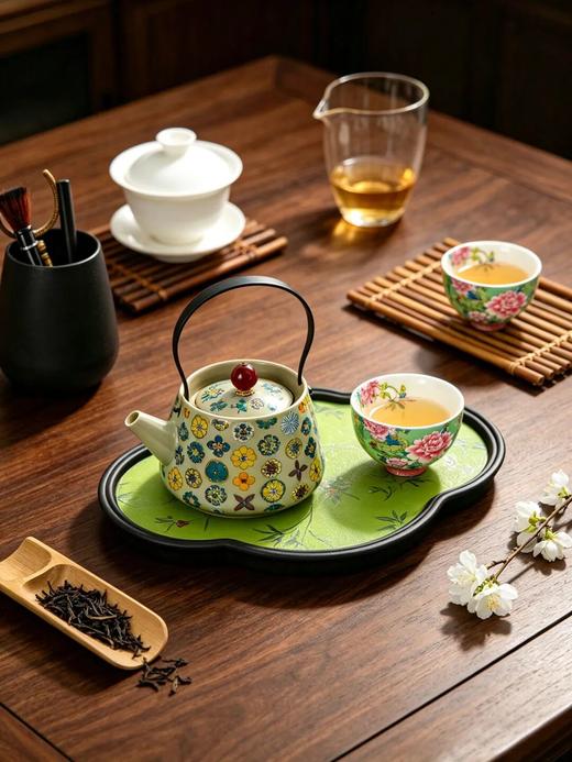 拾物观心·黛青吸水陶瓷茶盘系列 | 硅藻泥面层，秒吸水秒干，湿布一擦就净 商品图3