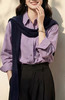 紫罗兰松弛感翻领叠穿长袖上衣5264★avann 商品缩略图2