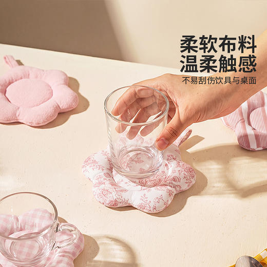 摩登主妇棉麻布艺杯垫ins风加厚防烫高颜值茶杯垫办公室茶具配件 商品图2