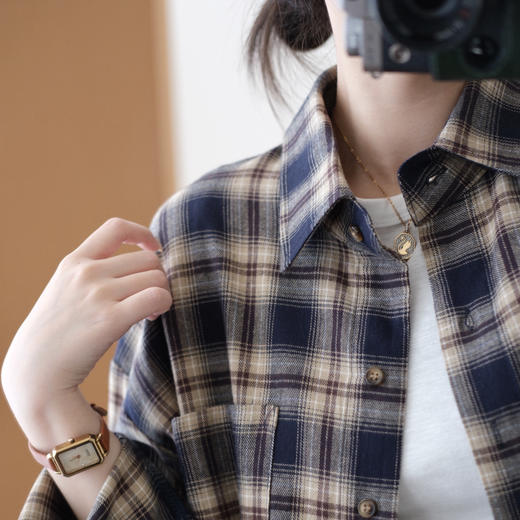百搭格纹衬衫 商品图2
