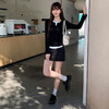 西遇小V领假两件长袖T恤女2026秋季修身撞色叠穿打底针织上衣SS060859 商品缩略图2