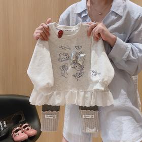 【39.9元/套起】儿童秋季KT猫花边卫衣+打底裤套装女童套装★爱宝好物