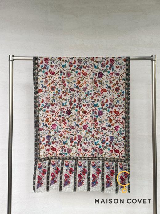 MAISON COVET 刺绣羊绒围巾 商品图2