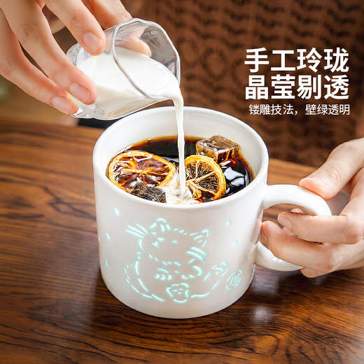 摩登主妇景德镇玲珑瓷马克杯陶瓷杯可爱家用喝水杯办公室咖啡杯子 商品图1