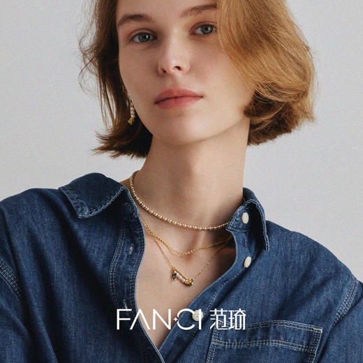 Fanci范琦【野玫瑰系列】野玫瑰贝珠项链珍珠别针爱心原创送女友 商品图3