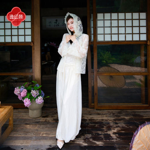 逸红颜《芷轻霜》26年秋新款粼光漫行松紧腰醋酸慵懒灯笼阔腿裤女 商品图4