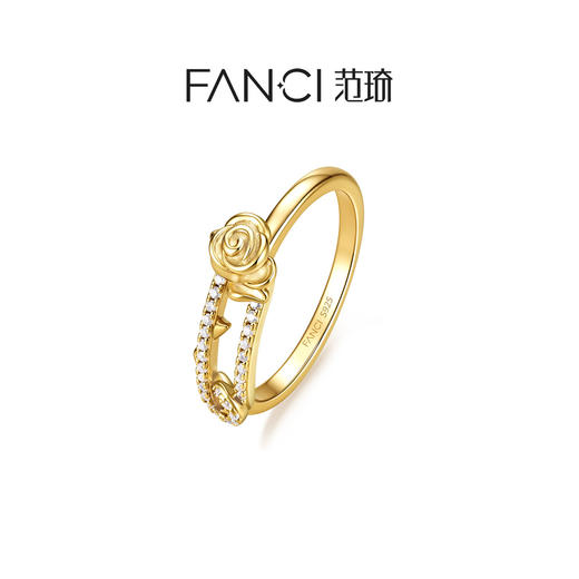 Fanci范琦【野玫瑰系列】野玫瑰戒指925银别针设计闭口戒送女友 商品图0