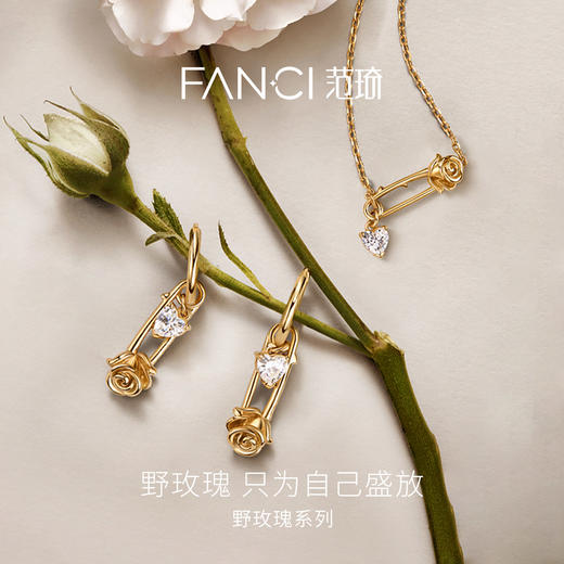 Fanci范琦【野玫瑰系列】野玫瑰耳环个性别针爱心原创设计送女友 商品图1