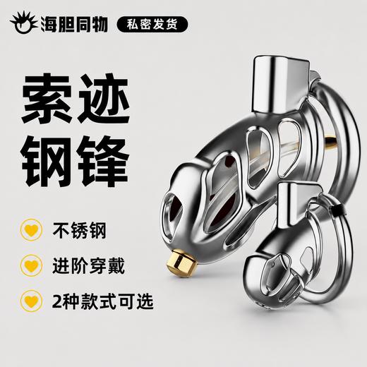 索迹 钢锋钢悦不锈钢镂空贞操锁 商品图0
