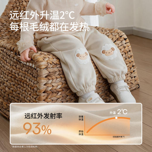 【宝宝服饰】嫚熙童装儿童屁屁裤秋冬加绒卫裤小月龄婴幼儿高腰裤宝宝护肚裤 商品图2