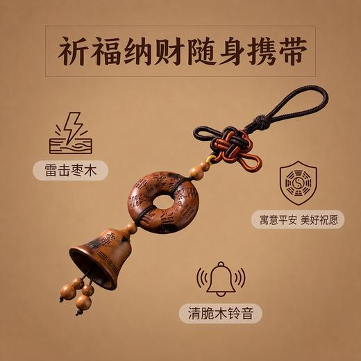 【守财纳福 祈愿平安】相合堂 雷击木系列挂件/手机链/手串 质感厚重温润 居家随身挂饰摆件 商品图8