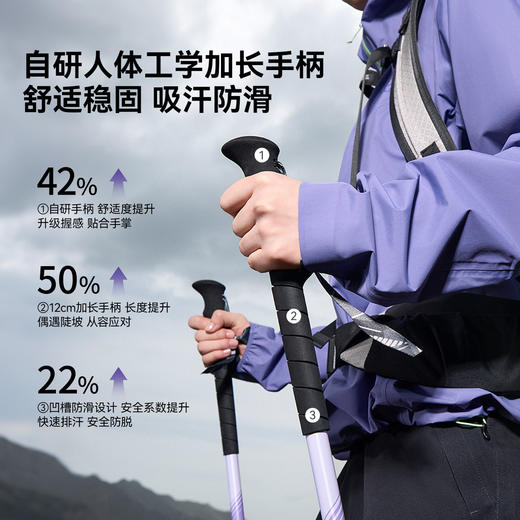 【凌羽】伯希和户外登山杖女2026新款T800级碳纤维伸缩徒步手杖男 商品图3