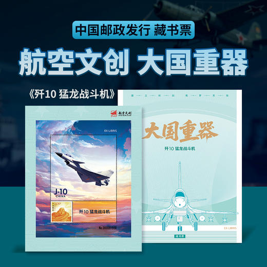 【中国邮政发行 歼10/歼16/歼20/歼35A 带荧光彩蛋】《大国重器》系列航空文创藏书票 商品图1