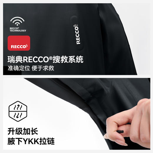 伯希和户外冲锋衣女新款三合一Polartec200抓绒内胆徒步登山服男 商品图3
