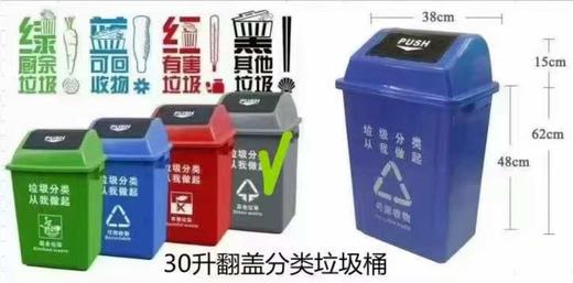 【JL】30升翻盖分类垃圾桶 1个 商品图0