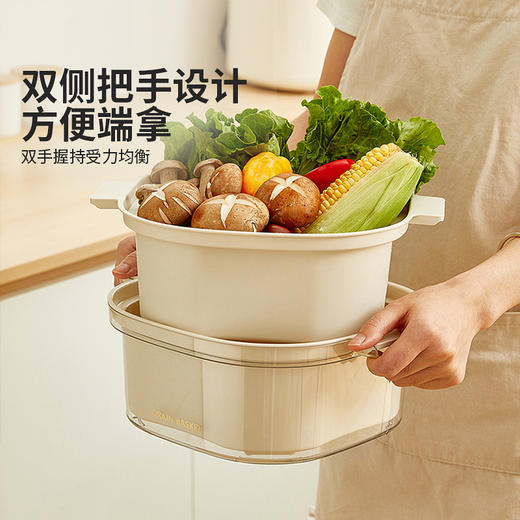 摩登主妇洗菜盆沥水篮新款家用厨房多层叠加备菜篮子洗水果滤水篮 商品图2
