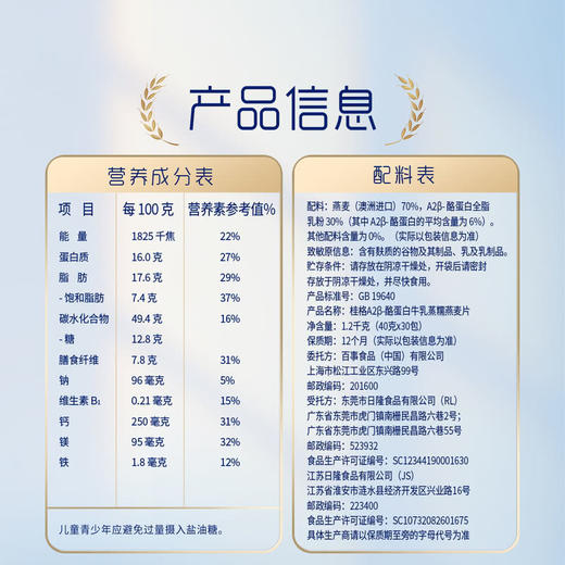 聚便利 X 山姆 桂格A2β-酪蛋白糯燕麦片 尝鲜分装 40g/包 商品图7