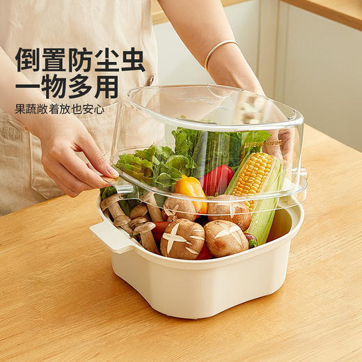 摩登主妇洗菜盆沥水篮新款家用厨房多层叠加备菜篮子洗水果滤水篮 商品图3