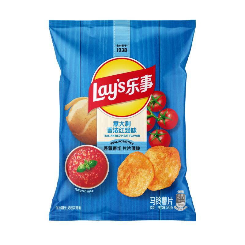 乐事70g意大利香浓红烩味薯片