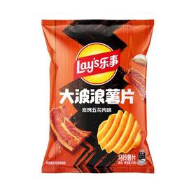 乐事70g大波浪碳烤五花肉味薯片