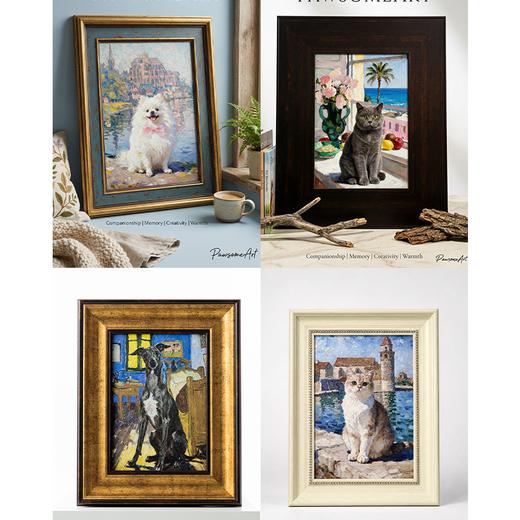 【三方合作伙伴产品】来图定制宠物艺术画像 经典定制款-单宠A3 商品图1