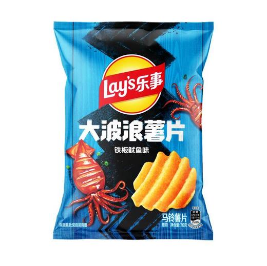 乐事70g铁板烤鱿鱼味大波浪薯片 商品图0