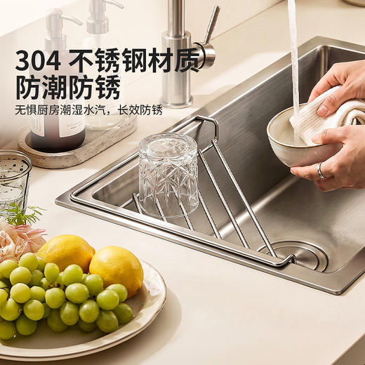 摩登主妇304不锈钢水槽三角沥水架厨房海绵抹布水池收纳置物架子 商品图1
