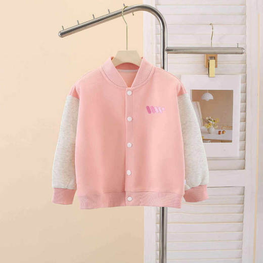 【29.9元/件起】儿童撞色棒球服外套男童女童春秋季上衣中大童洋气韩版休闲开衫★★爱宝好物 商品图3