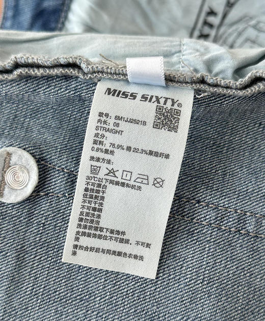 原单Miss复古洗水磨直筒牛仔裤090803 商品图11