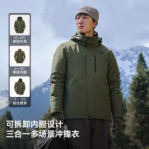 【经典2.0】伯希和户外黑色经典冲锋衣男三合一防水外套登山服女 商品图4