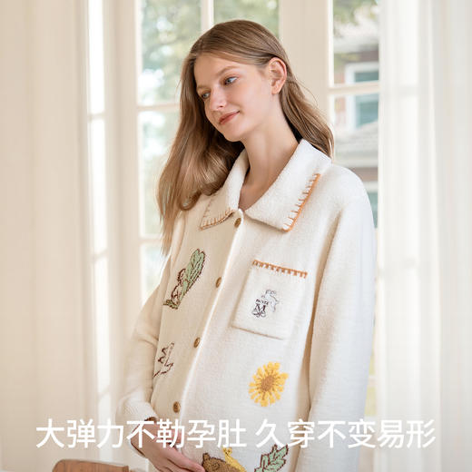 【家居服专场】嫚熙秋冬季云柔薄款半边绒月子服孕妇产妇哺乳睡衣家居服套装 商品图6