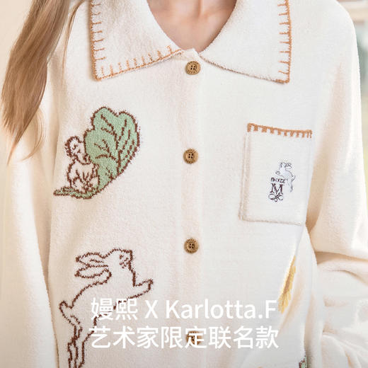 【家居服专场】嫚熙秋冬季云柔薄款半边绒月子服孕妇产妇哺乳睡衣家居服套装 商品图3