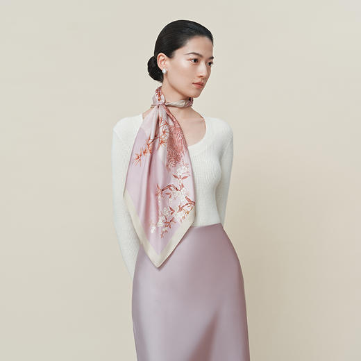 双面印花中方巾-竹韵雅颂 商品图0
