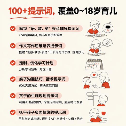 AI时代，如何育儿：不焦虑的AI育儿实操指南 漫画版  100+提示词 解决育儿方方面面的烦恼 商品图3