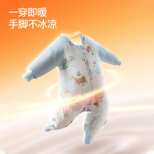 【宝宝安睡】嫚熙奶芙2.0婴儿睡袋春夏薄长袖分腿睡袋四季通用 商品图3