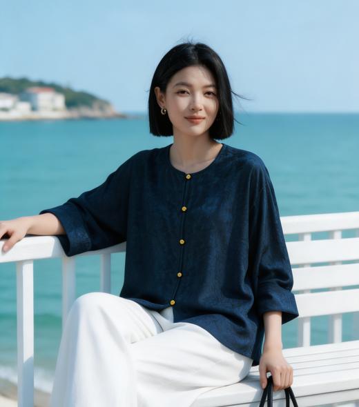 「夜澜归」桑蚕丝香云提花缎外套 ，低调奢华的老钱感，不挑人，松弛时髦【5-7天发货】 商品图8