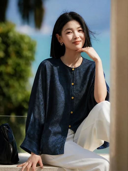 「夜澜归」桑蚕丝香云提花缎外套 ，低调奢华的老钱感，不挑人，松弛时髦【5-7天发货】 商品图1