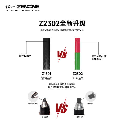 【ZENONE/Z2302】杖一碳素轻量化越野杖·风马 商品图5