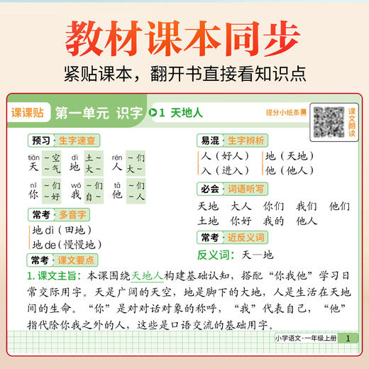 【同步课本】2026新版提分小纸条小学语文数学英语课课贴配套人教版 商品图2