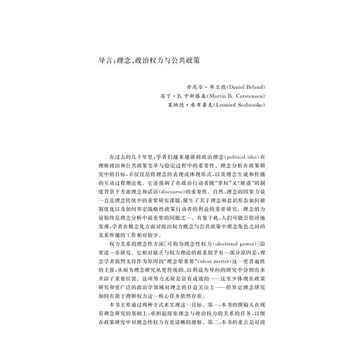 理念、政治权力和公共政策/丹尼尔·布兰德 马丁·B.卡斯滕森 莱纳德·希布鲁克 主编/经读翻译组 译/经纶文库/浙江大学出版社 商品图1