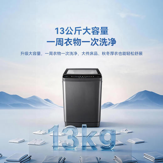 海信 洗衣机 WT130C5S 13公斤全自动波轮洗衣机 一级能效 LED数码显示 不锈钢内筒 BLDC变频 800转/分钟 下排水 洗净比0.9 按键面板+APP智控 全自动 商品图1