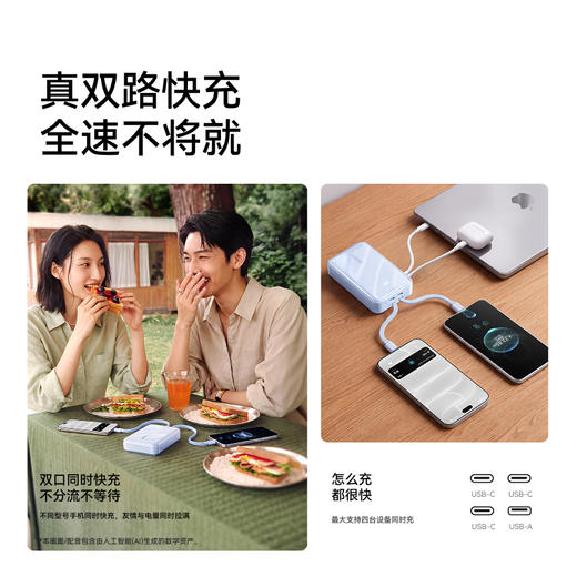 【新国标新品】安克Anker 安心充充电宝 55W Max全协议快充 新国标认证 可上飞机 A110W 商品图3