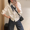 西遇丝巾装饰衬衫女2026秋季新款翻领收腰短款宽松通勤长袖上衣SS060892 商品缩略图1